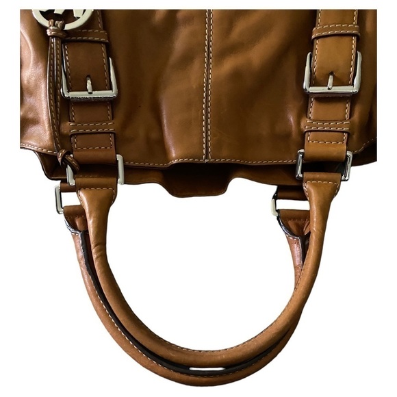 MICHAEL KORS-LEATHER COGNAC COLOR SATCHEL BAG - Picture 9 of 14